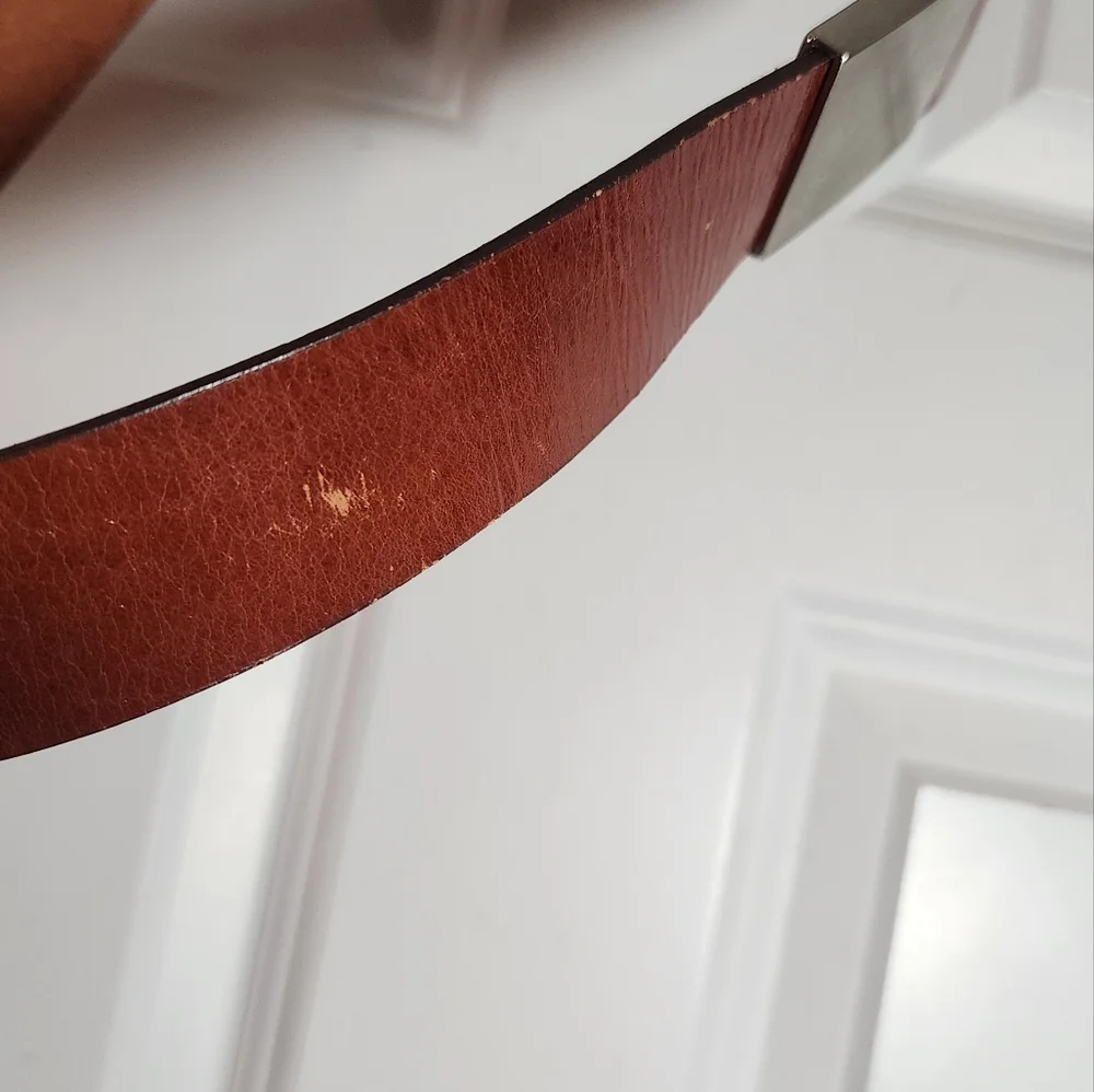 Pelle Studio Brown Leather Belt with Silver Buckle